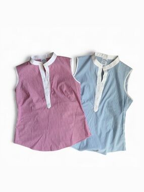 Brooks Brothers Pink and White Striped Collared Shirt